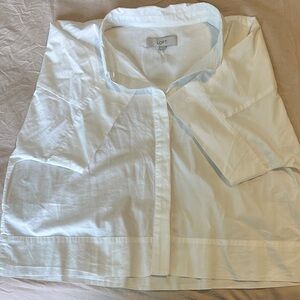 LOFT Classic White Collared Blouse